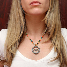 Load image into Gallery viewer, Opal Diamond Evil Eye Necklace
