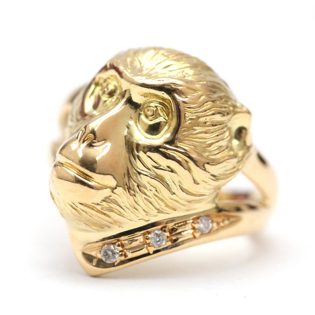 18k Diamond Monkey Ring