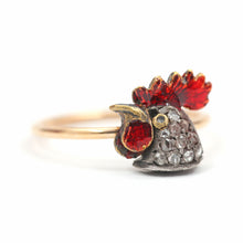 Load image into Gallery viewer, SOLD TO H*** 14k Rose Cut Diamond Rooster Ring
