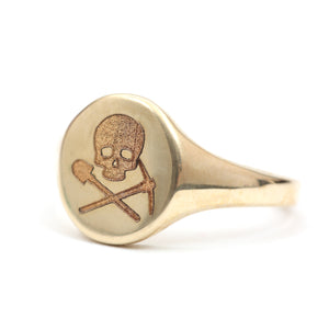 14k Gold Digger Signet Ring