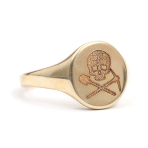 14k Gold Digger Signet Ring