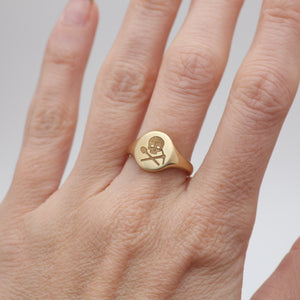 14k Gold Digger Signet Ring