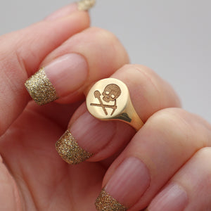 14k Gold Digger Signet Ring
