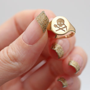 14k Gold Digger Signet Ring