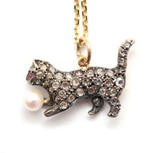 Load image into Gallery viewer, Rose Cut Diamond Kitten Necklace
