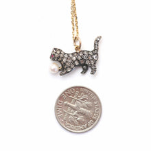 Load image into Gallery viewer, Rose Cut Diamond Kitten Necklace
