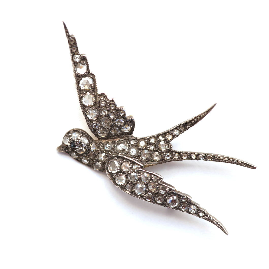 9k Rose Cut Diamond Swallow