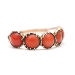 9k Georgian Half Hoop Coral Ring