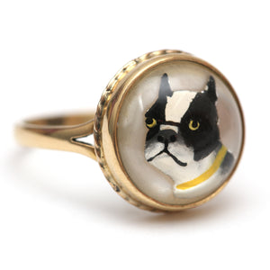 18k Essex Crystal Boston Terrier Ring