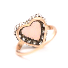 Load image into Gallery viewer, SOLD TO J****18k Old Cut Diamond Opal Heart Ring
