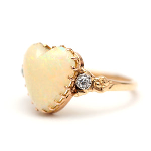15k Opal Heart Ring