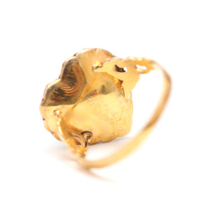 15k Garnet Diamond Heart Ring