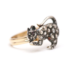 Load image into Gallery viewer, Victorian Rose Cut Diamond Cat Rings
