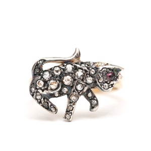 Victorian Rose Cut Diamond Cat Rings