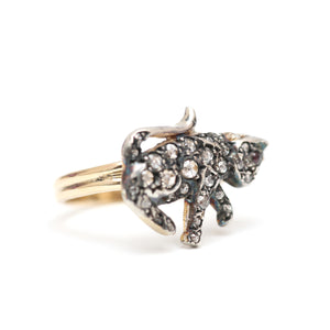 Victorian Rose Cut Diamond Cat Rings