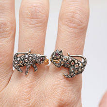 Load image into Gallery viewer, Victorian Rose Cut Diamond Cat Rings
