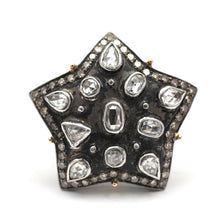 Load image into Gallery viewer, 18k Rose Cut Diamond Star Ring
