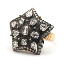 Load image into Gallery viewer, 18k Rose Cut Diamond Star Ring
