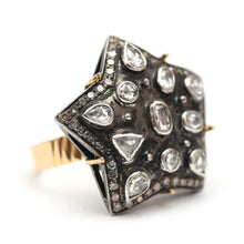 Load image into Gallery viewer, 18k Rose Cut Diamond Star Ring
