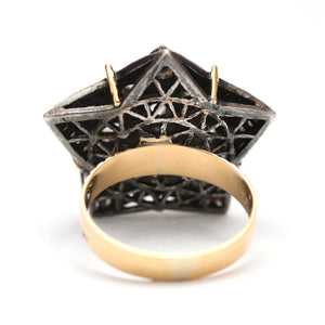 18k Rose Cut Diamond Star Ring