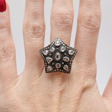 Load image into Gallery viewer, 18k Rose Cut Diamond Star Ring
