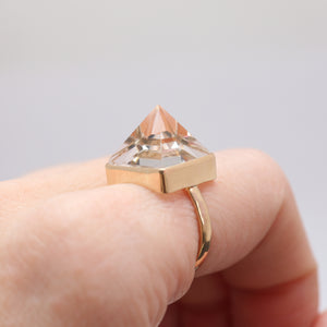 14k Quartz Pyramid Ring