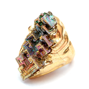 14k Rainbow Bismuth Ring