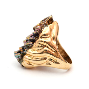 14k Rainbow Bismuth Ring