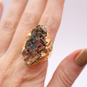 14k Rainbow Bismuth Ring
