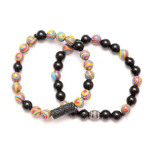 將圖片載入圖庫檢視器 Diamond Spinel Men&#39;s Beaded Graffiti Bracelets
