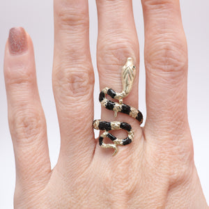 14k Enamel Snake Ring