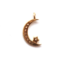 Charger l&#39;image dans la galerie, 14k Diamond Moon and Star Pendant
