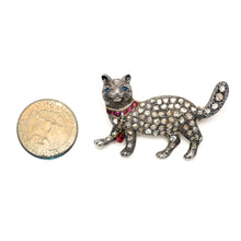 Load image into Gallery viewer, Massive Rose Cut Diamond Cat Brooch
