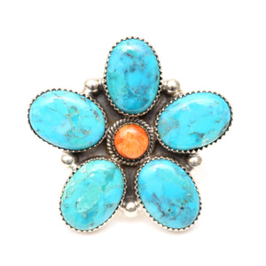 Large Turquoise Daisy Ring