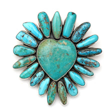 Laden Sie das Bild in den Galerie-Viewer, SOLD TO K***One of a kind Federico Jimenez Turquoise Flaming Heart
