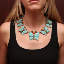 画像をギャラリービューアに読み込む, Famous Federico Jimenez Turquoise Butterfly Necklace
