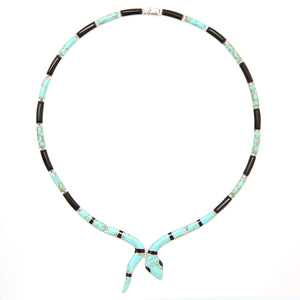 Silver Snake Inlay Necklace