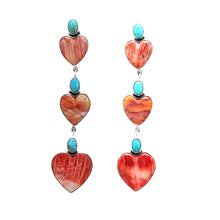 Load image into Gallery viewer, Federico Jimenez Flaming Heart Earrings
