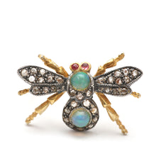 Load image into Gallery viewer, Diamond Opal Bug Ring

