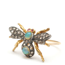 Load image into Gallery viewer, Diamond Opal Bug Ring
