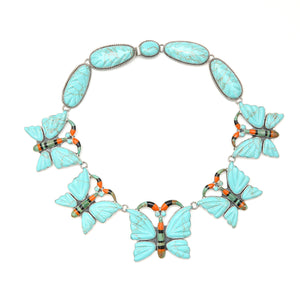 Famous Federico Jimenez Turquoise Butterfly Necklace