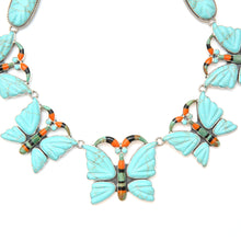 画像をギャラリービューアに読み込む, Famous Federico Jimenez Turquoise Butterfly Necklace
