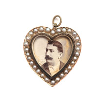 画像をギャラリービューアに読み込む, 10k Victorian Heart Mourning Locket
