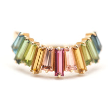 Load image into Gallery viewer, 18k Rainbow Tourmaline Enhancer Ring
