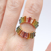 Load image into Gallery viewer, 18k Rainbow Tourmaline Enhancer Ring
