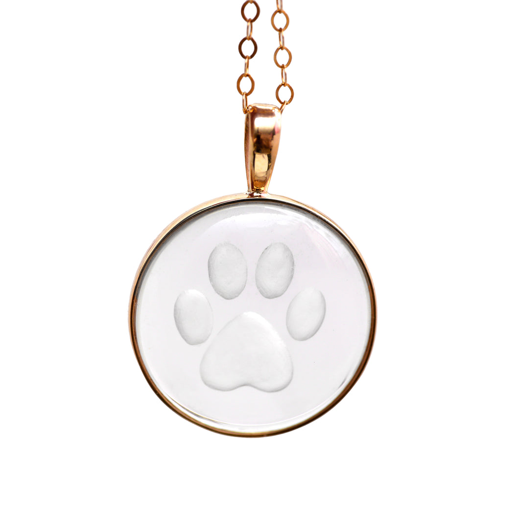 14k Paw Intaglio Pendant