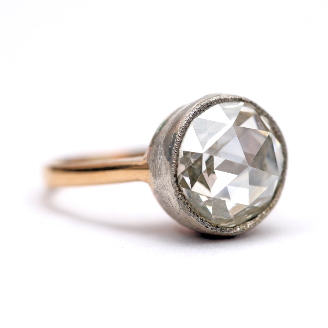 18k Giant Natural 2ct Rose Cut Diamond Ring