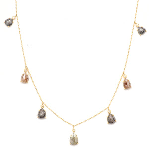 14k Rustic Diamond Necklace
