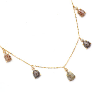 14k Rustic Diamond Necklace
