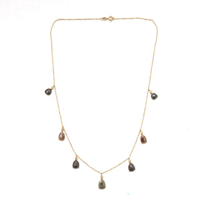 14k Rustic Diamond Necklace